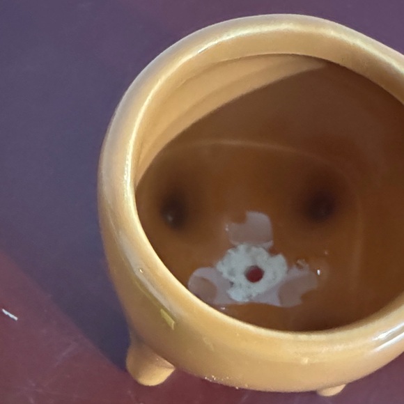 Orange Cat-Shaped Ceramic Planter - Picture 5 of 6